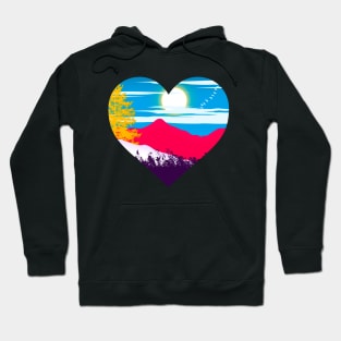 Polyamorous mountain subtle heart Hoodie